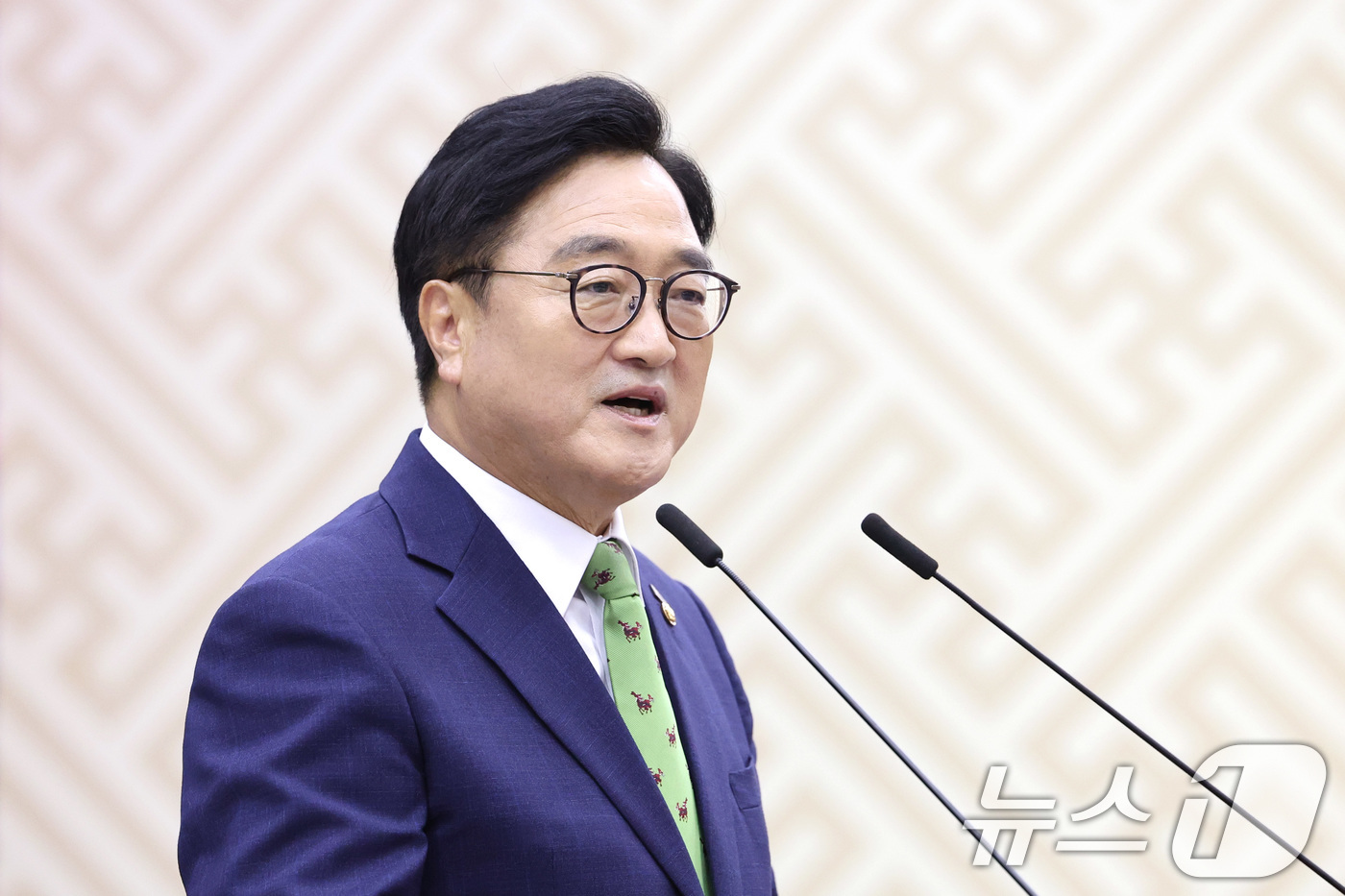 (서울=뉴스1) 신웅수 기자 = 우원식 국회의장이 27일 서울 여의도 국회에서 열린 제78주년 국회 개원 기념식 및 제6회 대한민국 국회 의정대상에서 발언하고 있다. 2026.5. …
