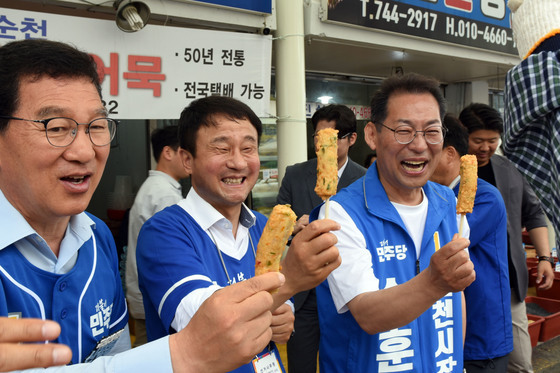 한병도 원내대표, 순천 아랫장 방문