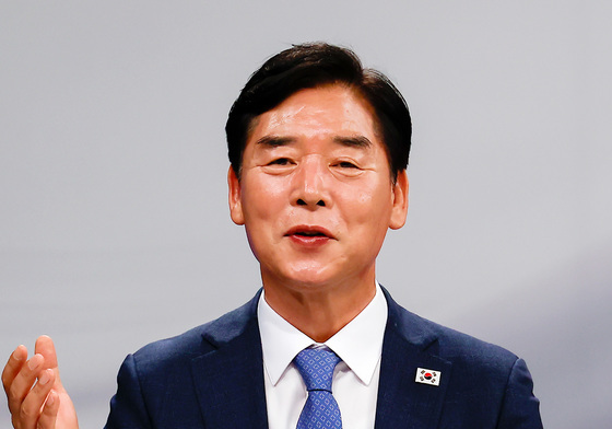 발언하는 오중기 후보