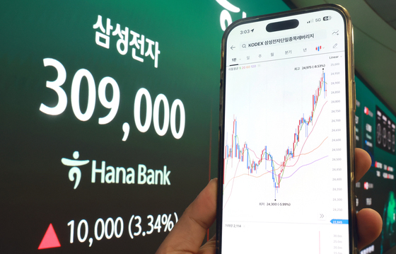 상승곡선 그리는 삼성전자 레버리지 'ETF 상장 효과'