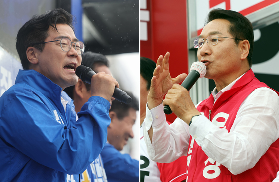 與·野 인천시장 후보, 강화풍물시장 '격돌'