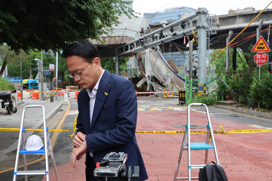 서소문 고가차도 붕괴사고 현장 찾은 박주민