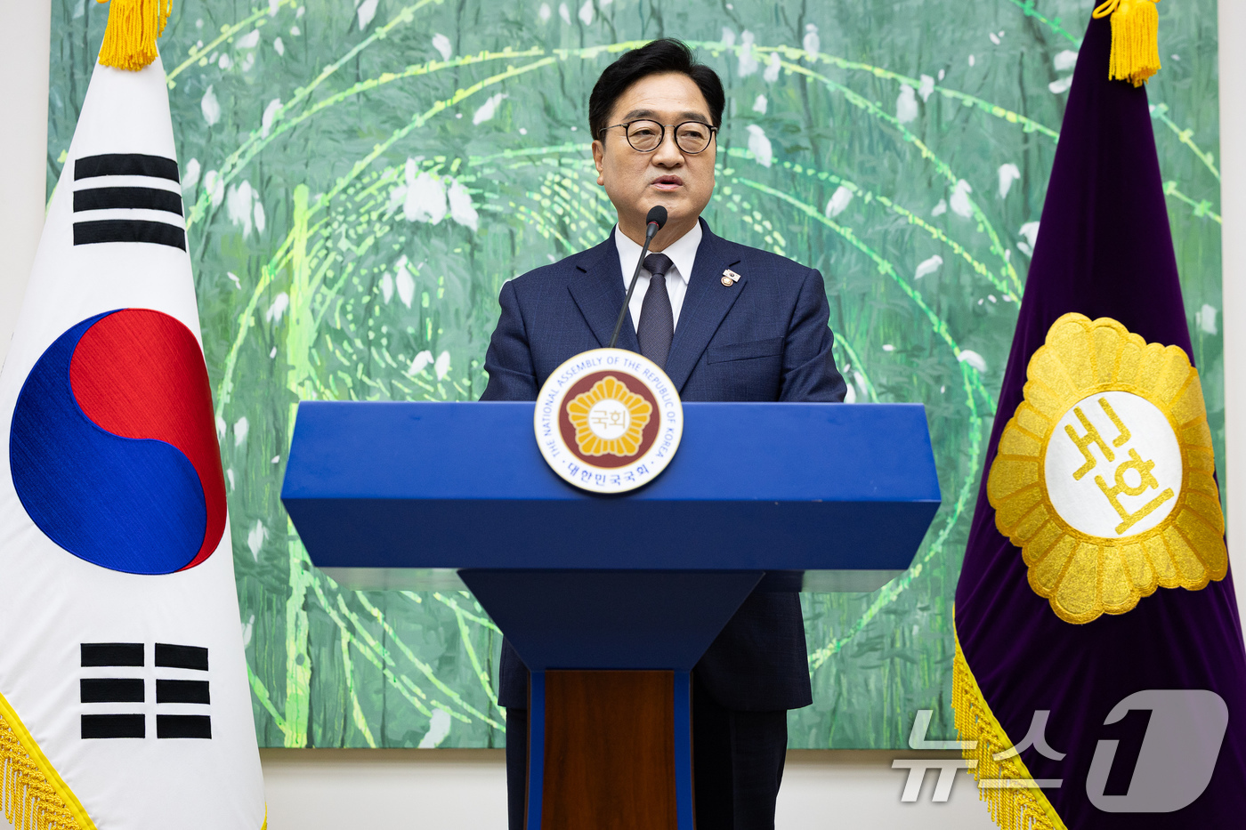 (서울=뉴스1) 유승관 기자 = 우원식 국회의장이 28일 서울 여의도 국회에서 퇴임 기자회견을 하고 있다. 2026.5.28/뉴스1