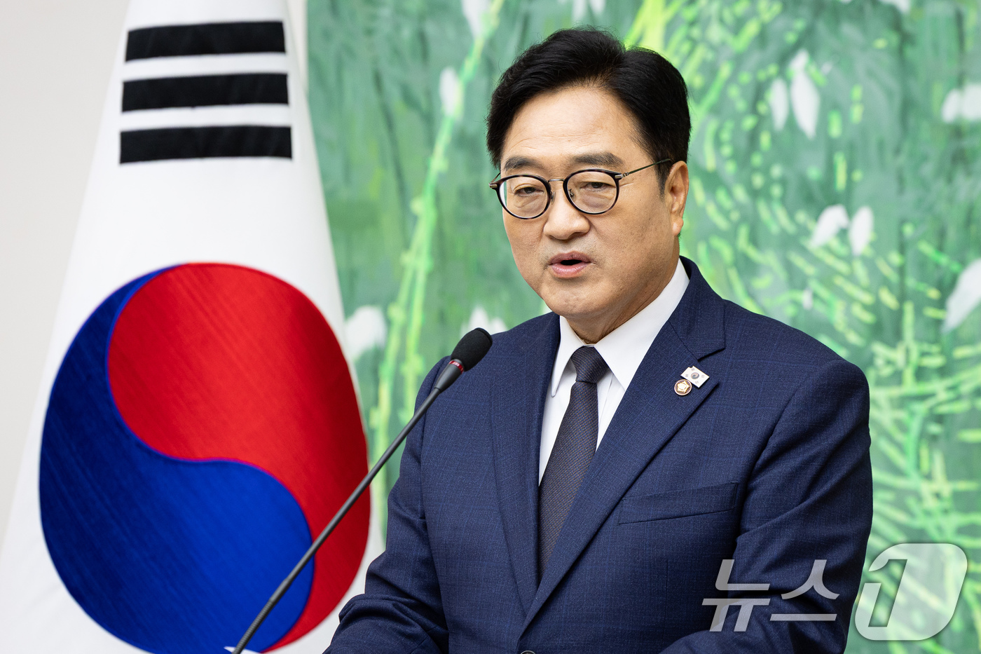 (서울=뉴스1) 유승관 기자 = 우원식 국회의장이 28일 서울 여의도 국회에서 퇴임 기자회견을 하고 있다. 2026.5.28/뉴스1