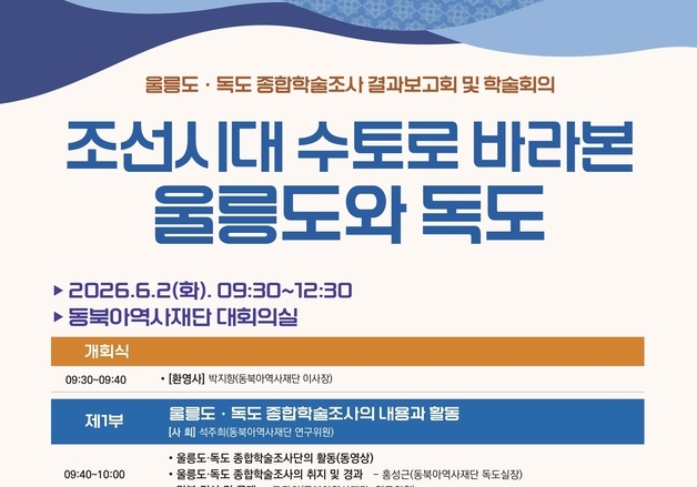 동북아역사재단, 조선시대 울릉도·독도 지배 행정 사료 공개