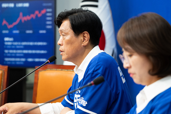 지방선거 관련 기자간담회 연 조승래 민주당 총괄선대본부장