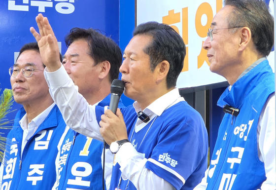 구미 지원유세 나선 정청래 대표