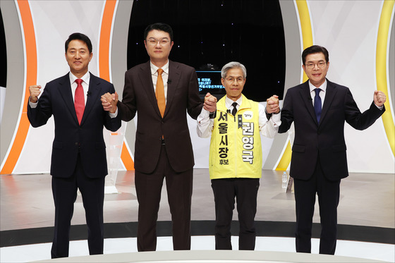 정원오는 권영국에, 오세훈은 김정철에…토론 초반 '우회 공방'