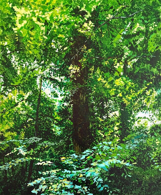 본문 이미지 - 변연미, 다시 숲26-12, Acrylic, coffee grounds on canvas, 73 x 60cm, 2026 (노화랑 제공)