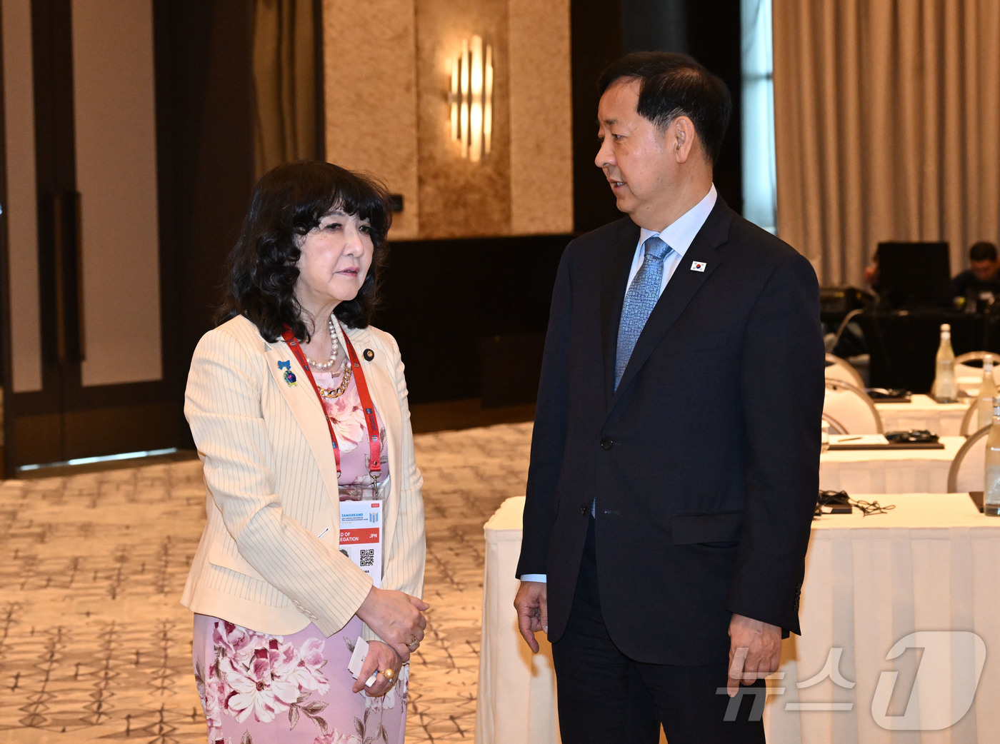 (서울=뉴스1) = ASEAN+3 재무장관회의 및 아시아개발은행(ADB) 연차총회 참석차 우즈베키스탄 사마라칸트를 방문 중인 구윤철 부총리 겸 재정경제부 장관이 3일(현지시간) 힐 …