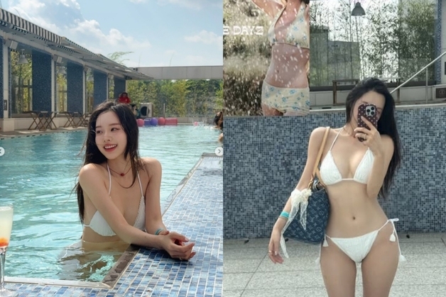 '박성광♥' 이솔이, 42㎏ 몸매 맞아? 볼륨감 비키니 자태 [N샷]