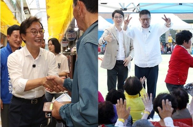 사전투표 둘째 날 전재수·박형준 부산 곳곳 누비며 총력전(종합)