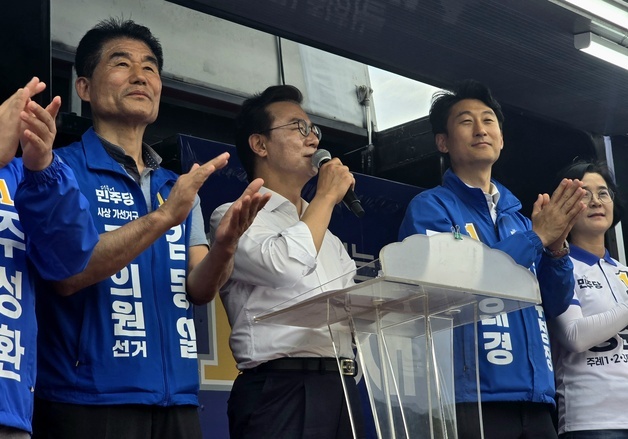 전재수·서태경 공동유세…"청년 돌아와 정착하는 부산·사상 만들 것"