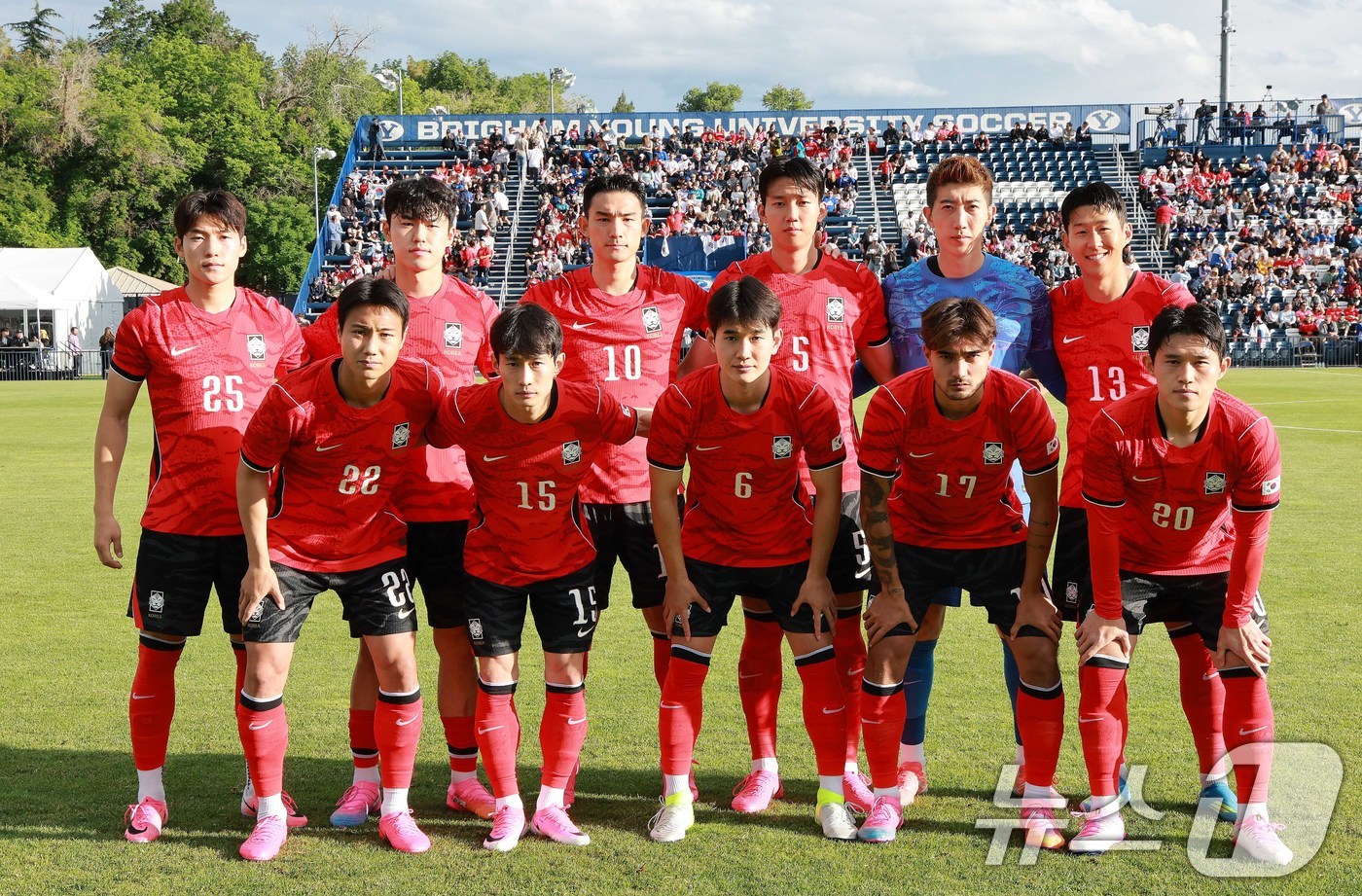 (프로보(유타주)=뉴스1) 임세영 기자 = 대한민국 축구대표팀 선수들이 30일(현지시간) 미국 유타주 솔트레이크시티 브리검 영 대학교 BYU 사우스필드 경기장에서 2026 국제축구 …