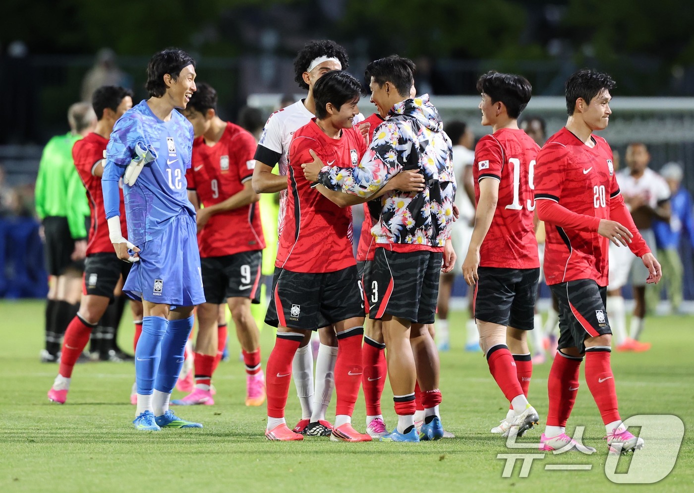 (프로보(유타주)=뉴스1) 임세영 기자 = 대한민국 축구대표팀 선수들이 30일(현지시간) 미국 유타주 솔트레이크시티 브리검 영 대학교 BYU 사우스필드 경기장에서 2026 국제축구 …