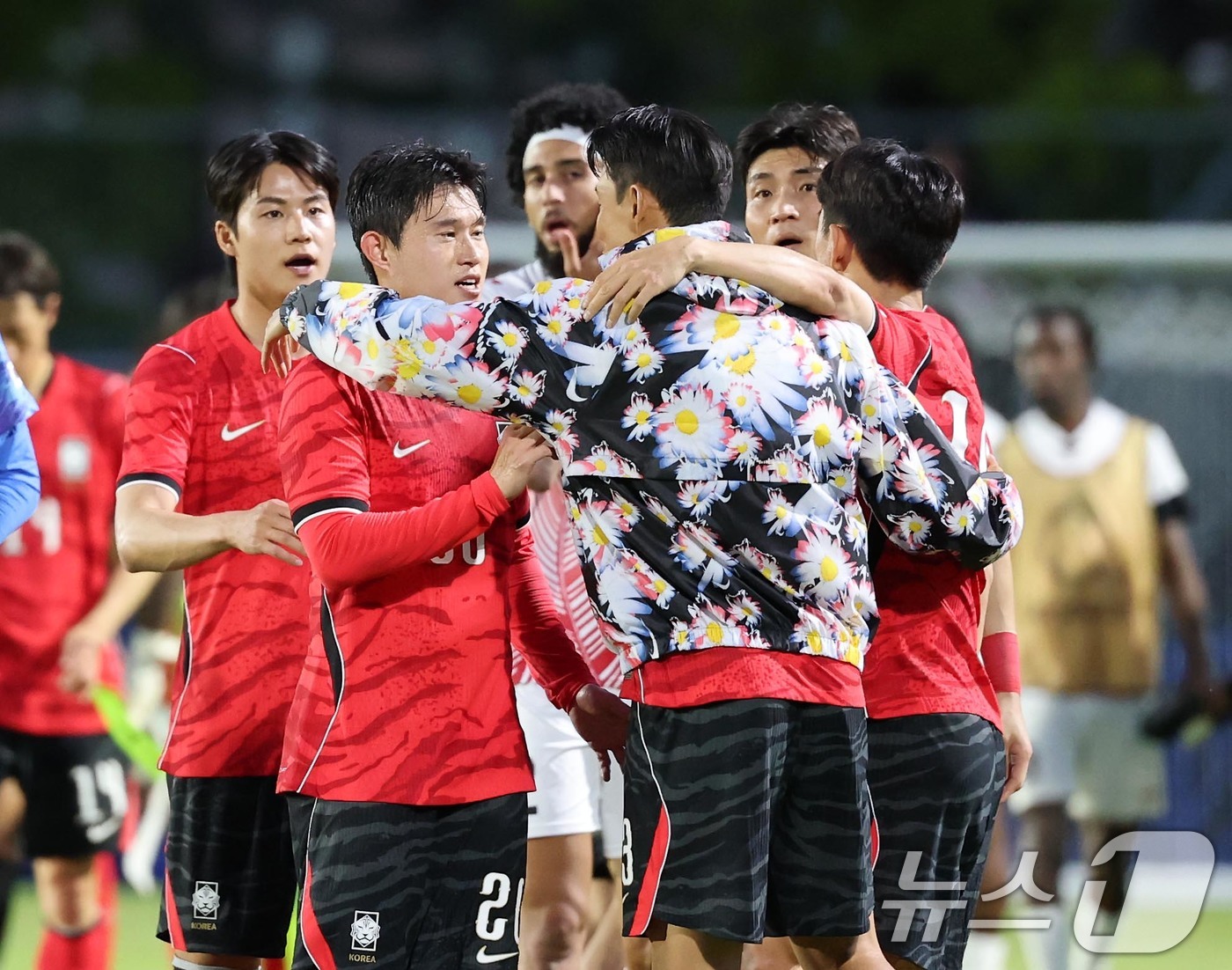 (프로보(유타주)=뉴스1) 임세영 기자 = 대한민국 축구대표팀 선수들이 30일(현지시간) 미국 유타주 솔트레이크시티 브리검 영 대학교 BYU 사우스필드 경기장에서 2026 국제축구 …