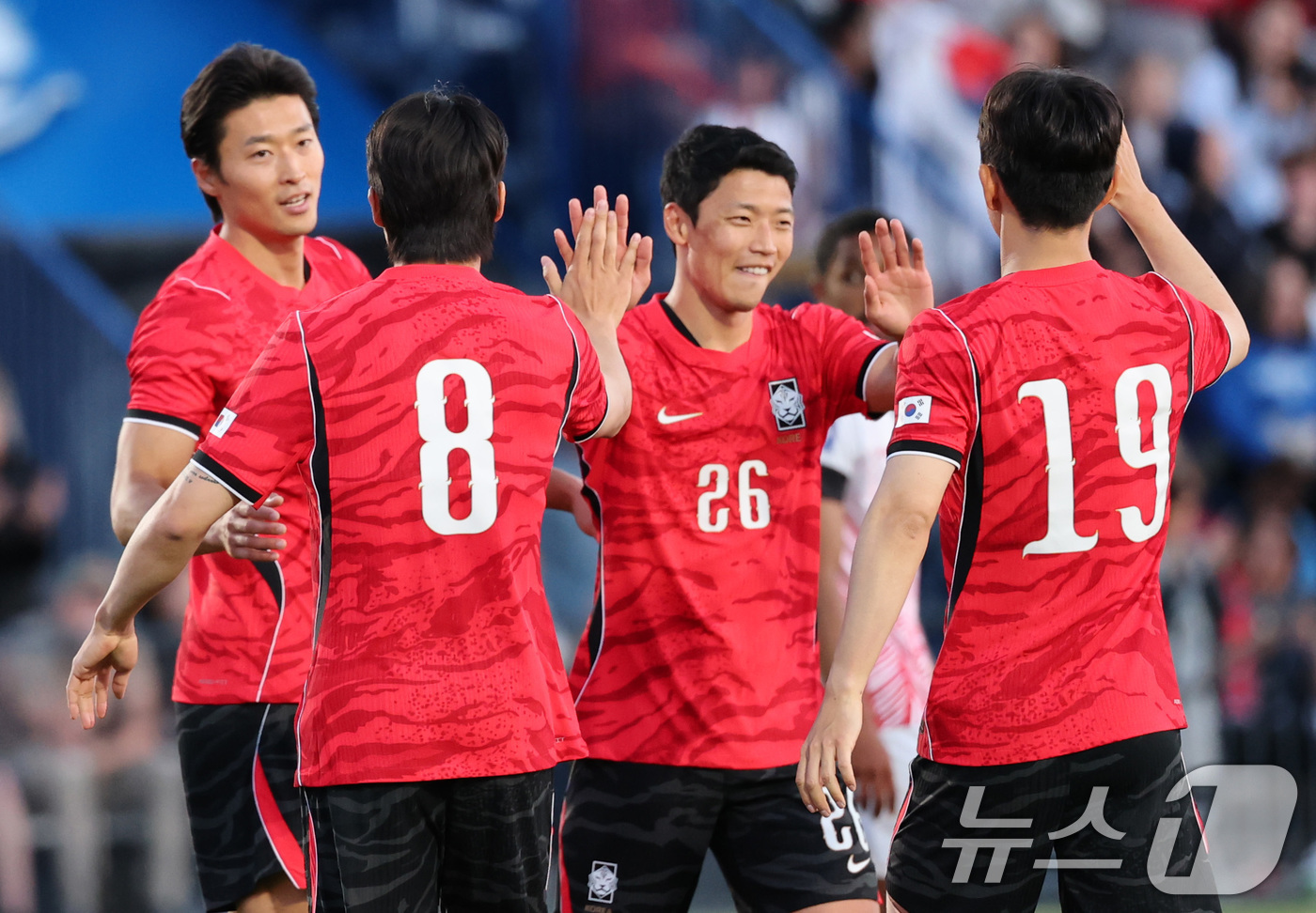 (프로보(유타주)=뉴스1) 임세영 기자 = 대한민국 축구대표팀 조규성이 30일(현지시간) 미국 유타주 솔트레이크시티 브리검 영 대학교 BYU 사우스필드 경기장에서 2026 국제축구 …