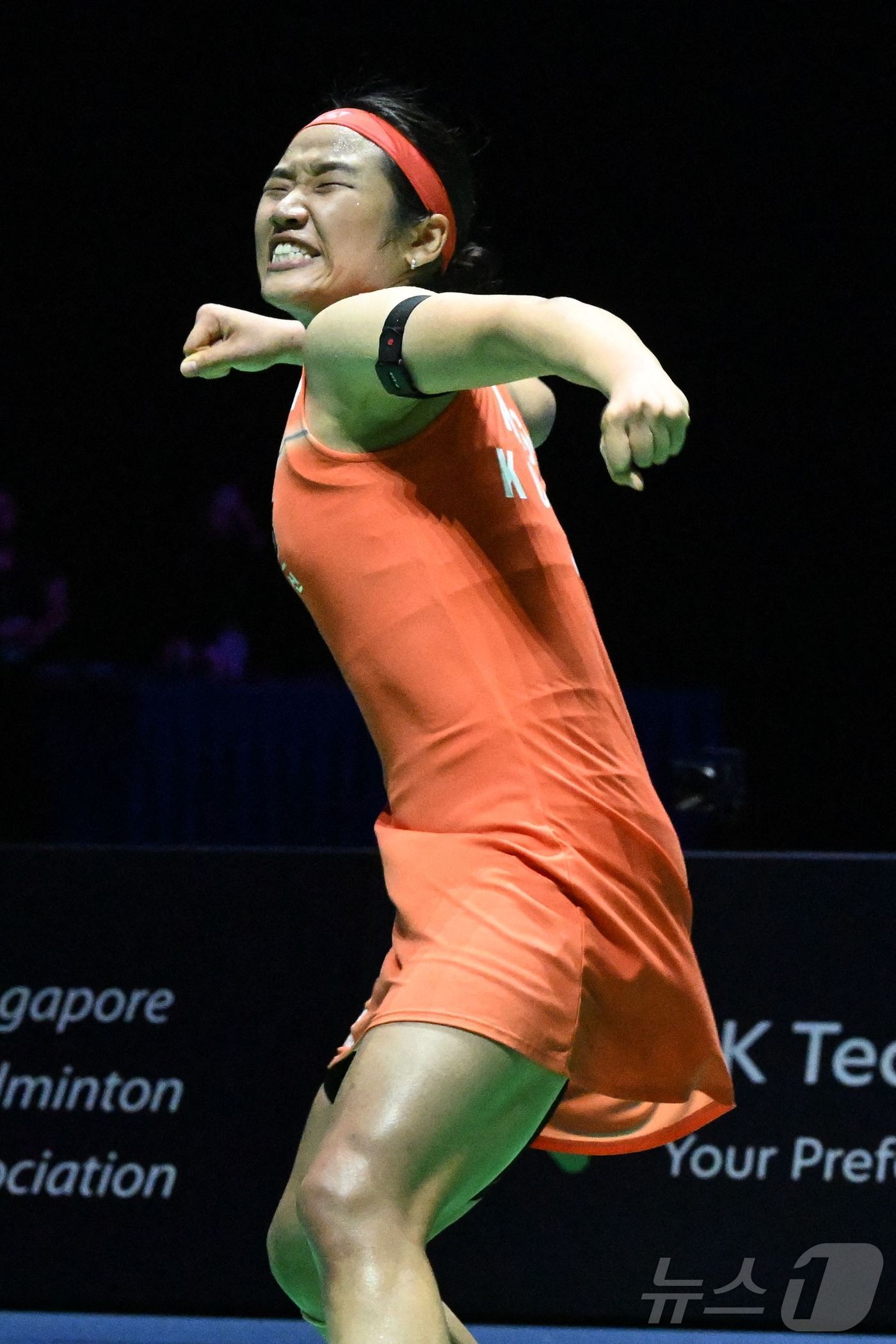 (AFP=뉴스1) = 여자 단식 세계 랭킹 1위 안세영이 31일(현지시간) 싱가포르에서 열린 2026 세계배드민턴연맹(BWF) 월드투어 슈퍼 750 싱가포르 오픈 결승전 일본 야마 …