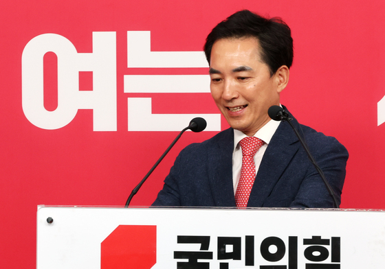 기자간담회 참석하는 박민식…보궐선거 부산 북갑 후보 선출