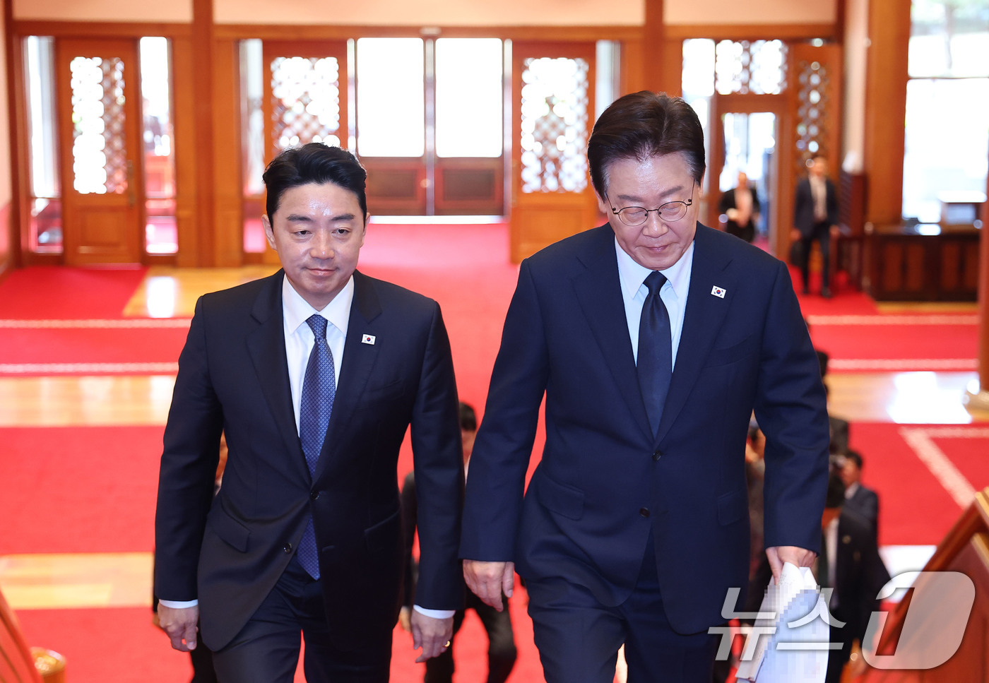 (서울=뉴스1) 이재명 기자 = 이재명 대통령이 6일 청와대로 출근하고 있다. 2026.5.6/뉴스1