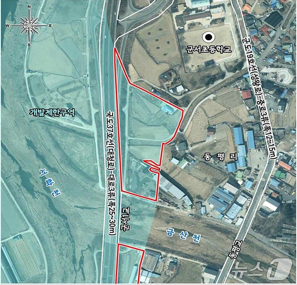 본문 이미지 - 개발제한구역 위치도 (옥천군 재공. 재판매 및 DB금지)