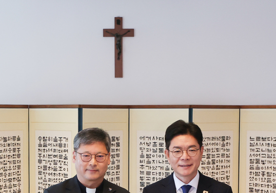 정순택 대주교 예방하는 정원오 후보