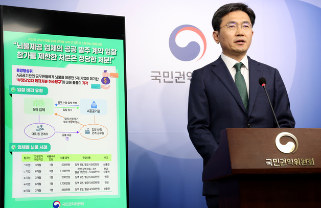 뇌물 제공한 기업, 공공기관 입찰 참가 제한 정당