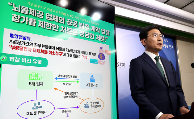 권익위, 뇌물제공 업체에 대한 입찰 참가 제한 정당한 처분!
