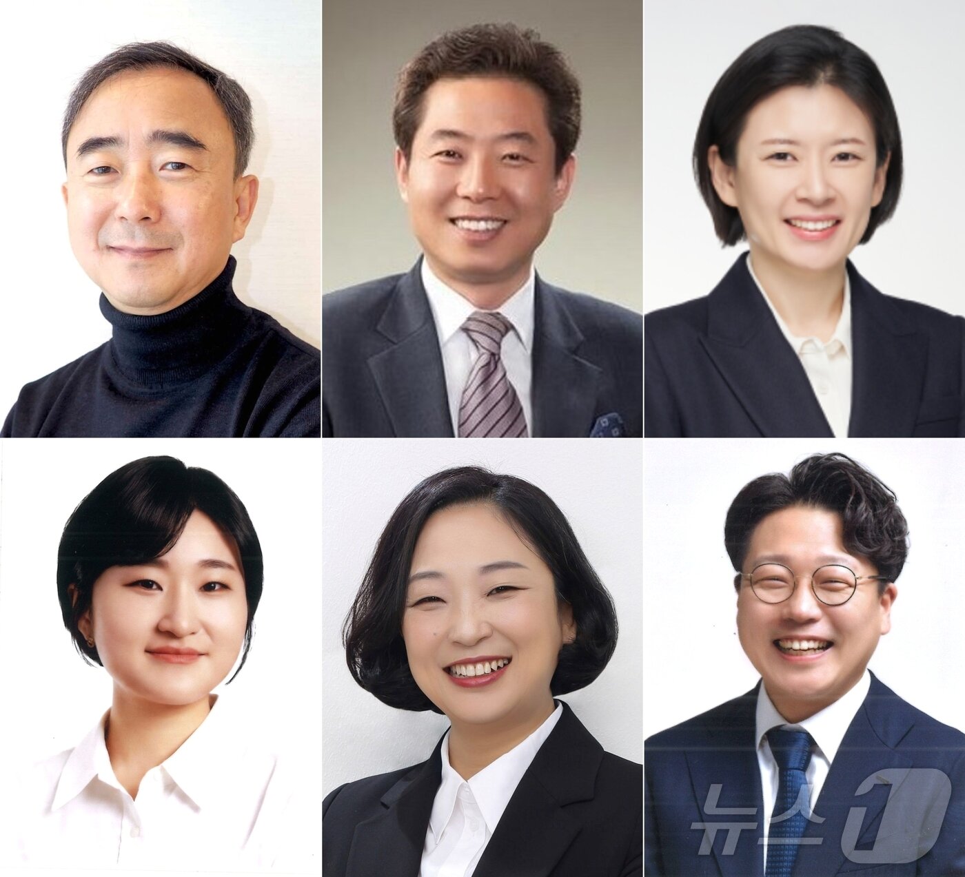 본문 이미지 - 6·3지방선거에 치러지는 광주 광산을 재보선에 출마하는 후보들. 왼쪽 위부터 더불어민주당 임문영, 국민의힘 안태욱, 조국혁신당 배수진, 기본소득당 신지혜, 진보당 전주연, 무소속 구본기.(중앙선거관리위원회. 재배포 및 DB 금지) 2026.5.6 ⓒ 뉴스1