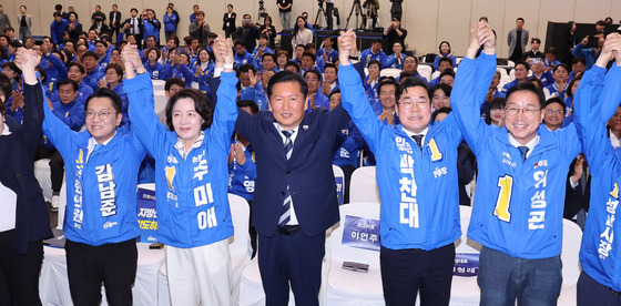 인천·경기·제주 지역 공천자대회 참석한 정청래