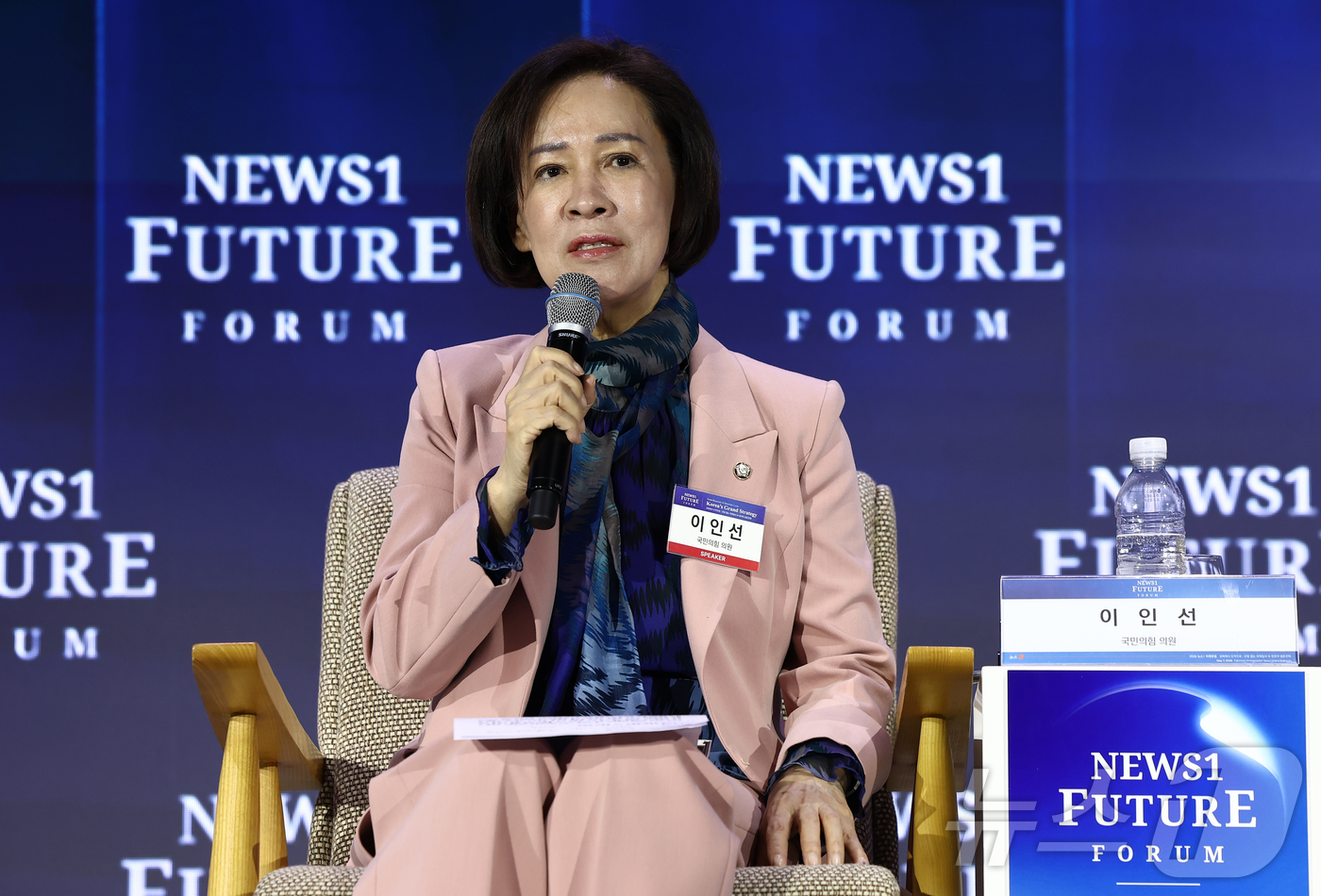(서울=뉴스1) 김민지 기자 = 이인선 국민의힘 의원이 7일 서울 여의도 페어몬트 앰배서더 호텔에서 열린 뉴스1 미래포럼 세션3 대한민국 균형발전의 새로운 대안 지방통합시대를 주제 …