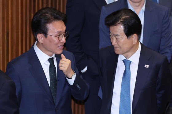 대화하는 김민석·정동영