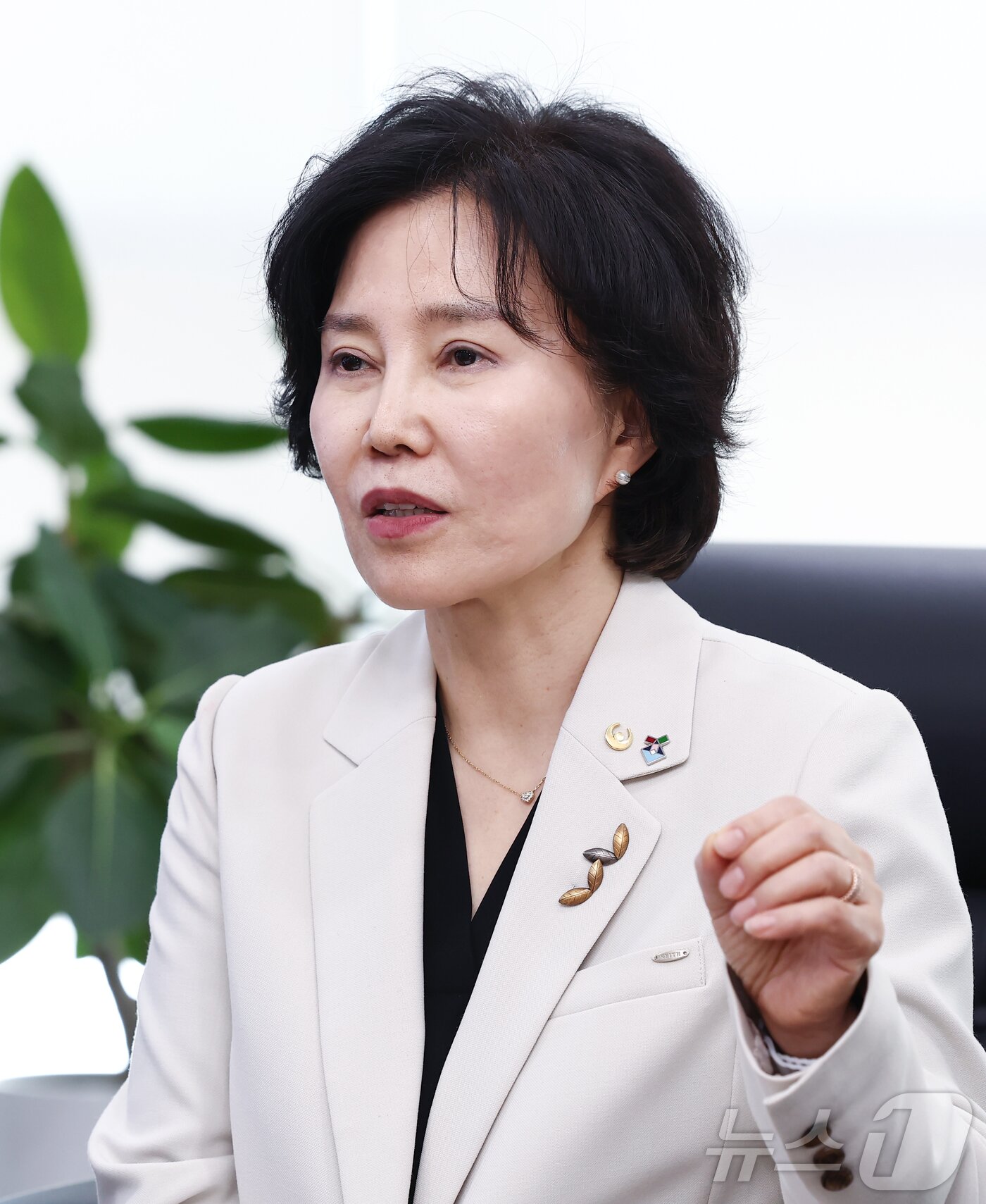 본문 이미지 - 김은경 서민금융진흥원장이 8일 서울 중구 서민금융진흥원에서 뉴스1과 인터뷰를 하고 있다. 2026.5.8 ⓒ 뉴스1 김민지 기자