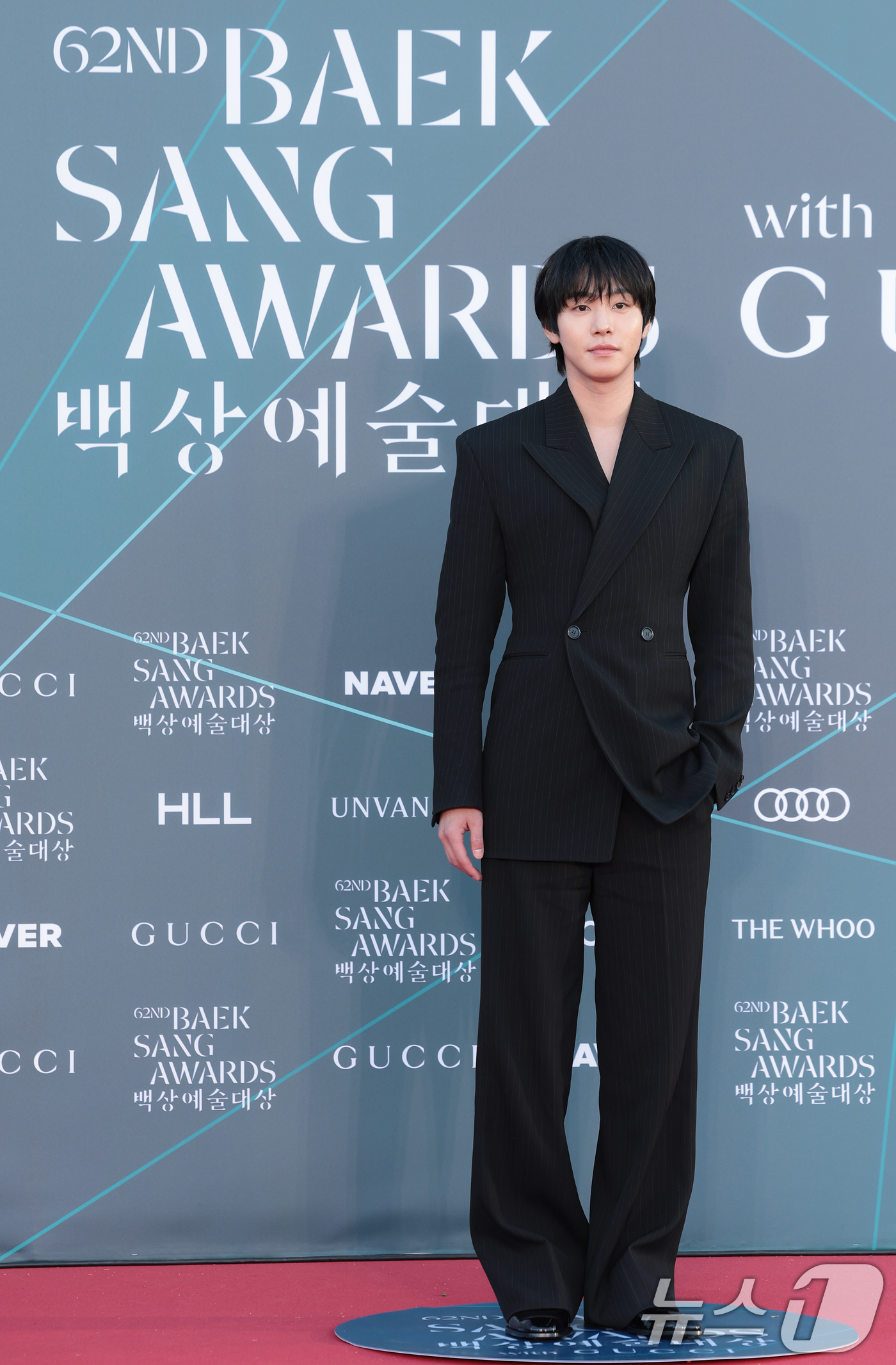 (서울=뉴스1) 권현진 기자 = 배우 안효섭이 8일 서울 강남구 코엑스에서 열린 ‘제62회 백상예술대상’ 레드카펫 행사에 참석해 포즈를 취하고 있다. 2026.5.9/뉴스1