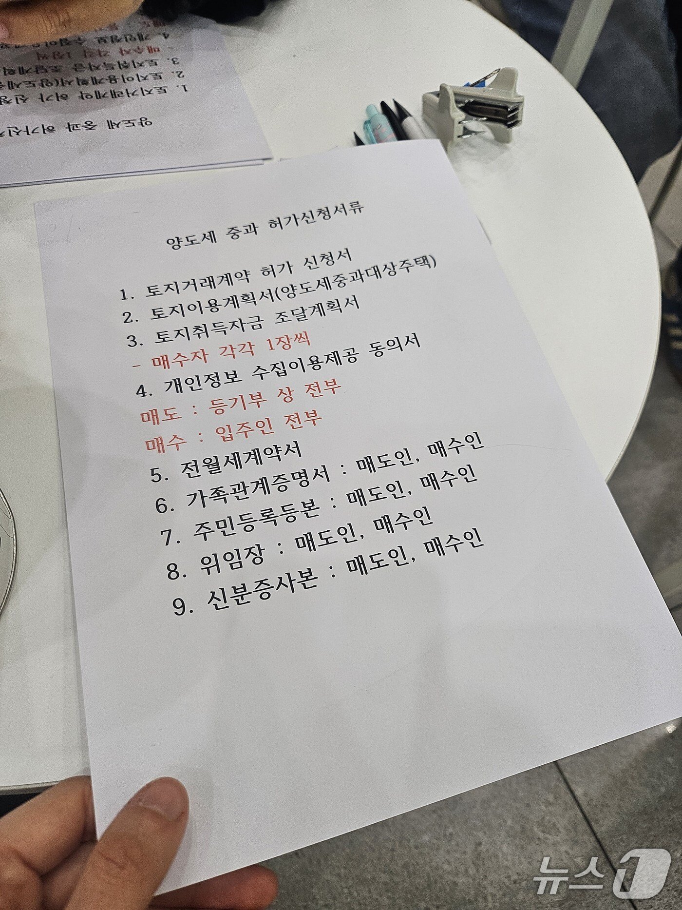 본문 이미지 -  양도세 중과 허가신청 서류. 2026. 05. 09. 오현주 기자 
