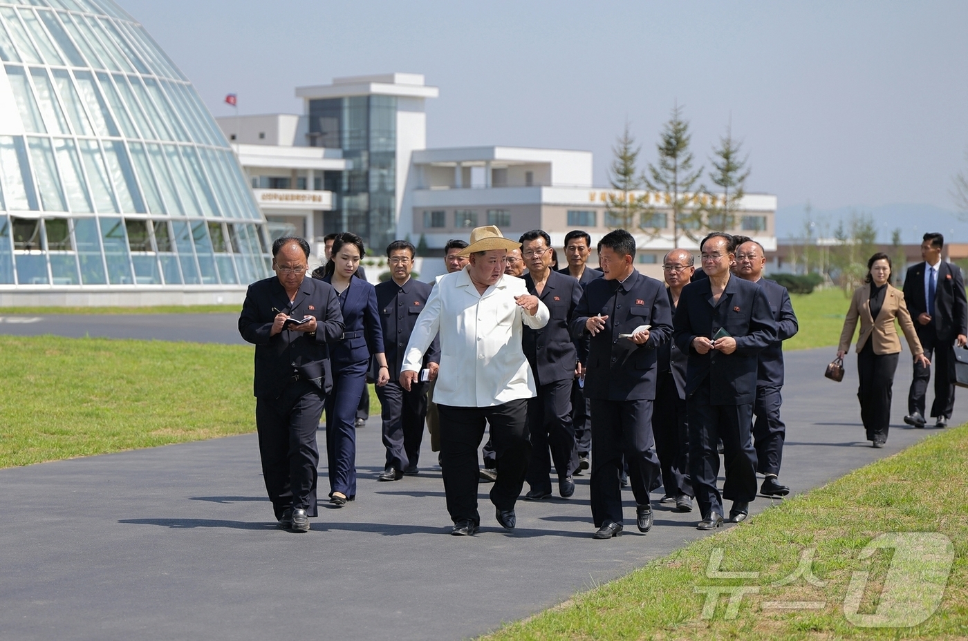 (평양 노동신문=뉴스1) = 북한 노동당 기관지 노동신문은 1일 "김정은 동지께서 5월 31일 신의주온실종합농장을 현지지도 했다"고 보도했다.[국내에서만 사용가능. 재배포 금지. …