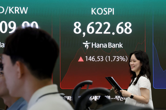 8700선 노리는 코스피, 시총 7000조 돌파…삼전·LG그룹주 강세[개장시황]