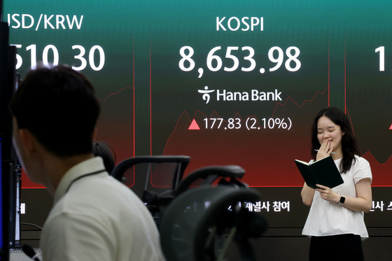 코스피, 장중 8650선 터치