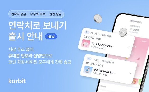 "휴대전화 번호로 가상자산 송금하세요"…코빗, 내부 이체 기능 도입