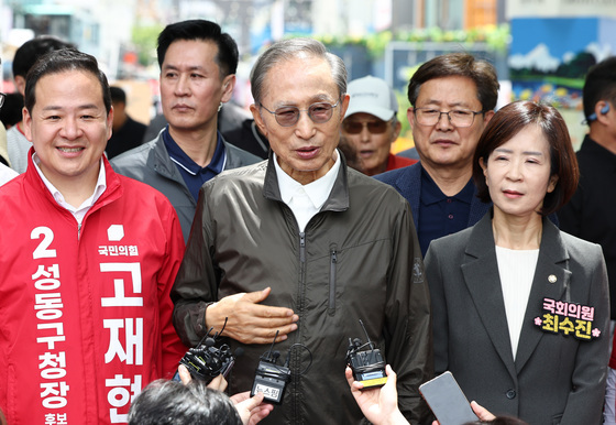 MB, 서울숲 찾아 "일 잘하는 시장·구청장 뽑아야"(종합)