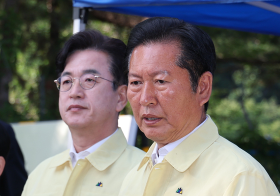 한화에어로스페이스 사고 현장 찾은 정청래