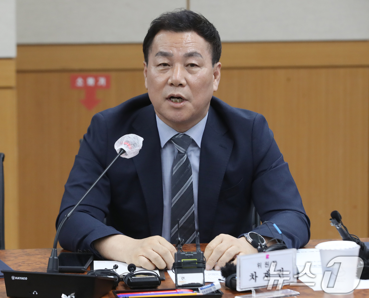 (부산=뉴스1) 윤일지 기자 = 차재권 부산시장 인수위원회 위원장이 10일 오후 부산 부산진구 부산시상수도사업본부에서 열린 부산시장 인수위원회 출범식에서 발언하고 있다. 2026. …