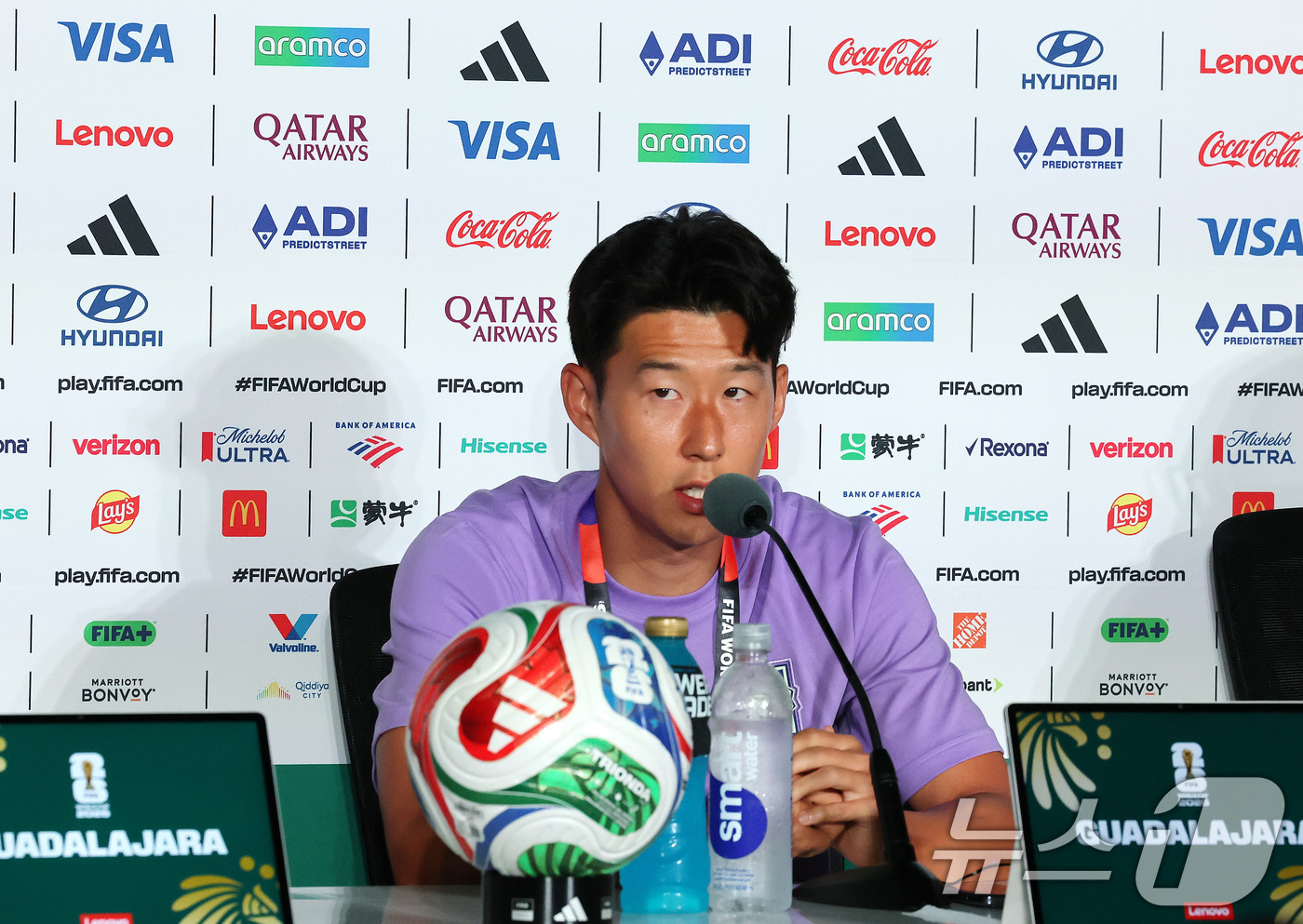 (과달라하라(멕시코)=뉴스1) 임세영 기자 = 대한민국 축구국가대표팀 손흥민이 10일(현지시간) 멕시코 할리스코주 사포판 과달라하라 스타디움에서 2026 북중미 월드컵 A조 조별리 …