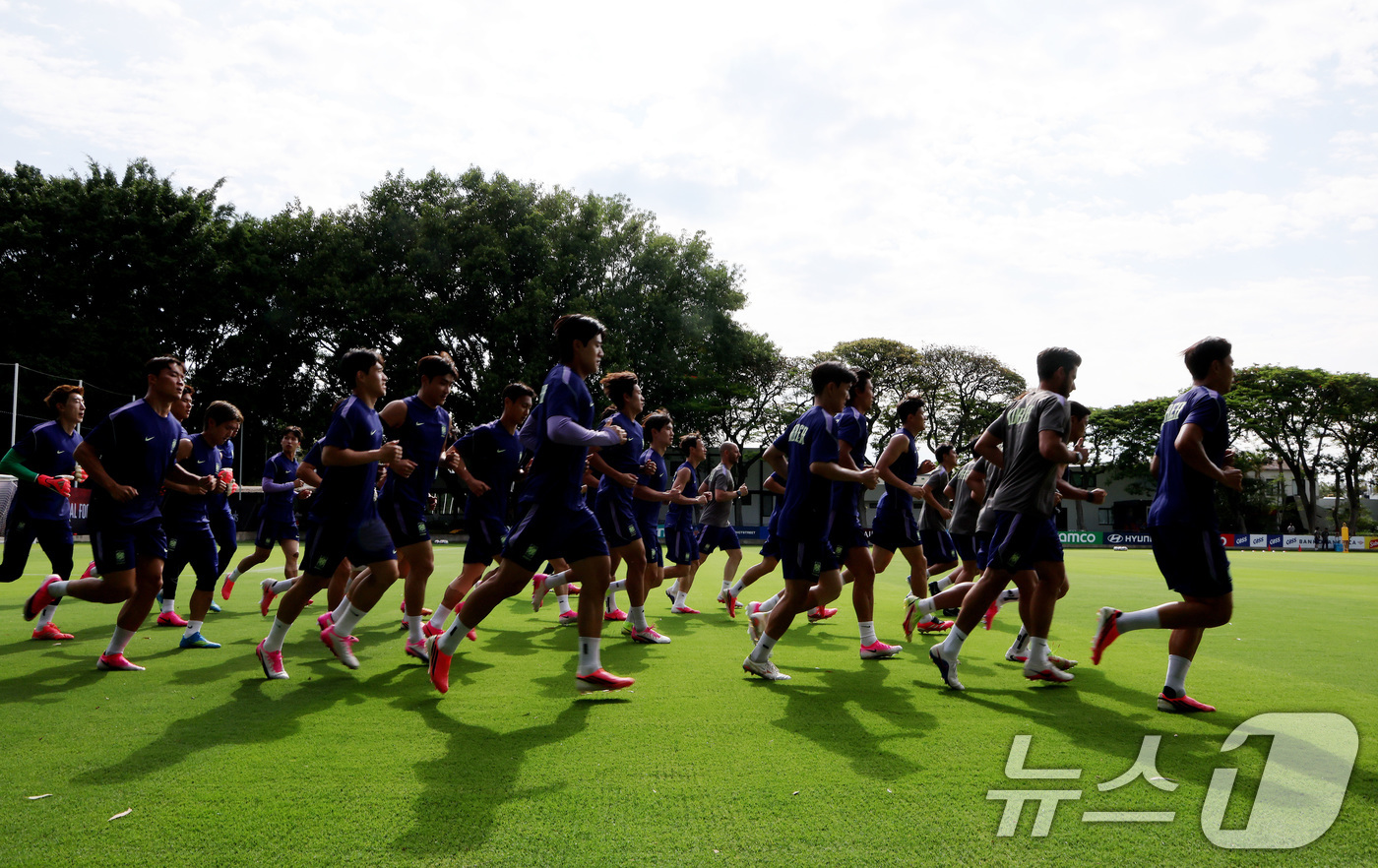 (과달라하라(멕시코)=뉴스1) 임세영 기자 = 2026 북중미 월드컵에 출전하는 대한민국 축구 국가대표팀 선수들이 10일(현지시간) 멕시코 과달라하라 인근 사포판에 위치한 치바스 …