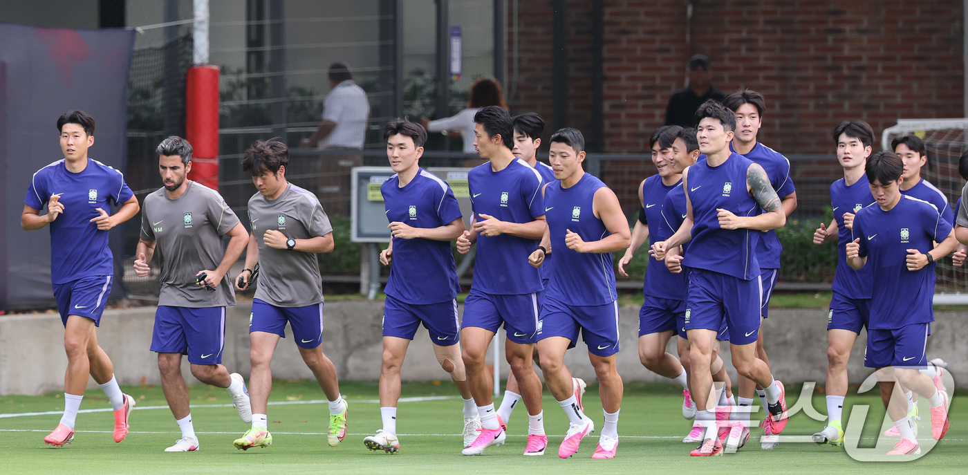 (과달라하라(멕시코)=뉴스1) 임세영 기자 = 2026 북중미 월드컵에 출전하는 대한민국 축구 국가대표팀 선수들이 10일(현지시간) 멕시코 과달라하라 인근 사포판에 위치한 치바스 …