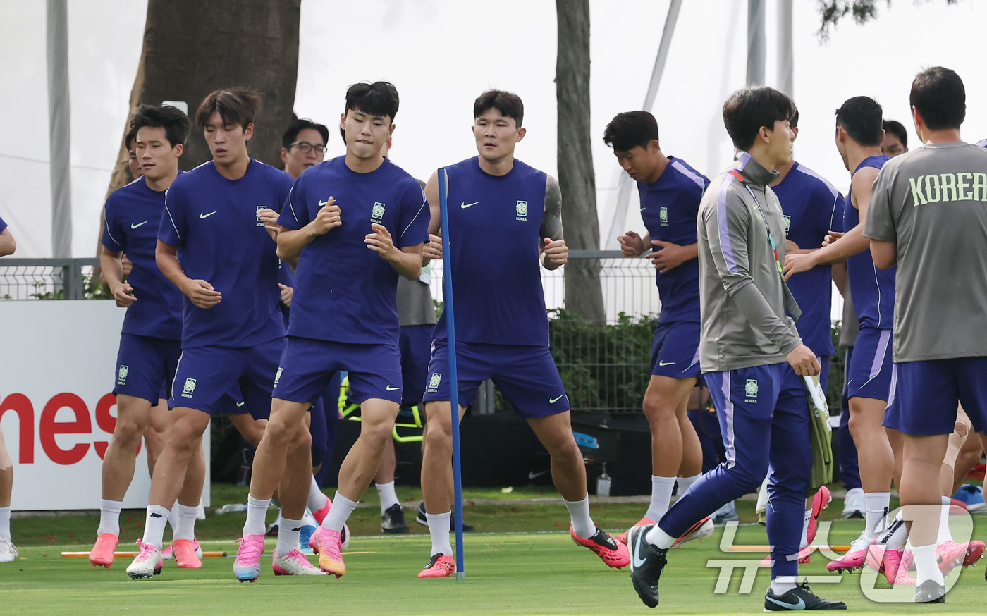 (과달라하라(멕시코)=뉴스1) 임세영 기자 = 2026 북중미 월드컵에 출전하는 대한민국 축구 국가대표팀 선수들이 10일(현지시간) 멕시코 과달라하라 인근 사포판에 위치한 치바스 …