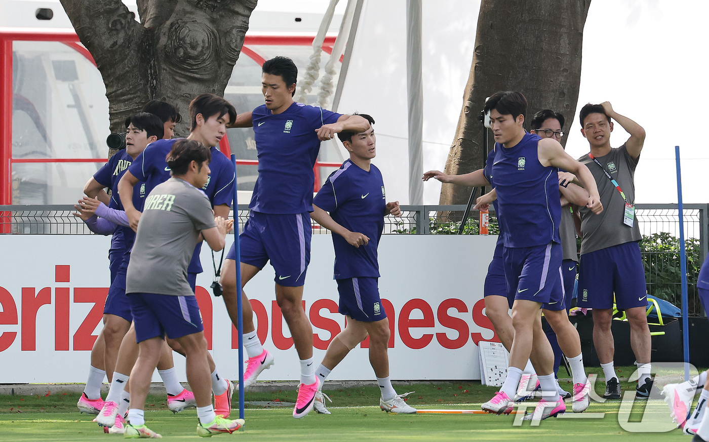 (과달라하라(멕시코)=뉴스1) 임세영 기자 = 2026 북중미 월드컵에 출전하는 대한민국 축구 국가대표팀 선수들이 10일(현지시간) 멕시코 과달라하라 인근 사포판에 위치한 치바스 …