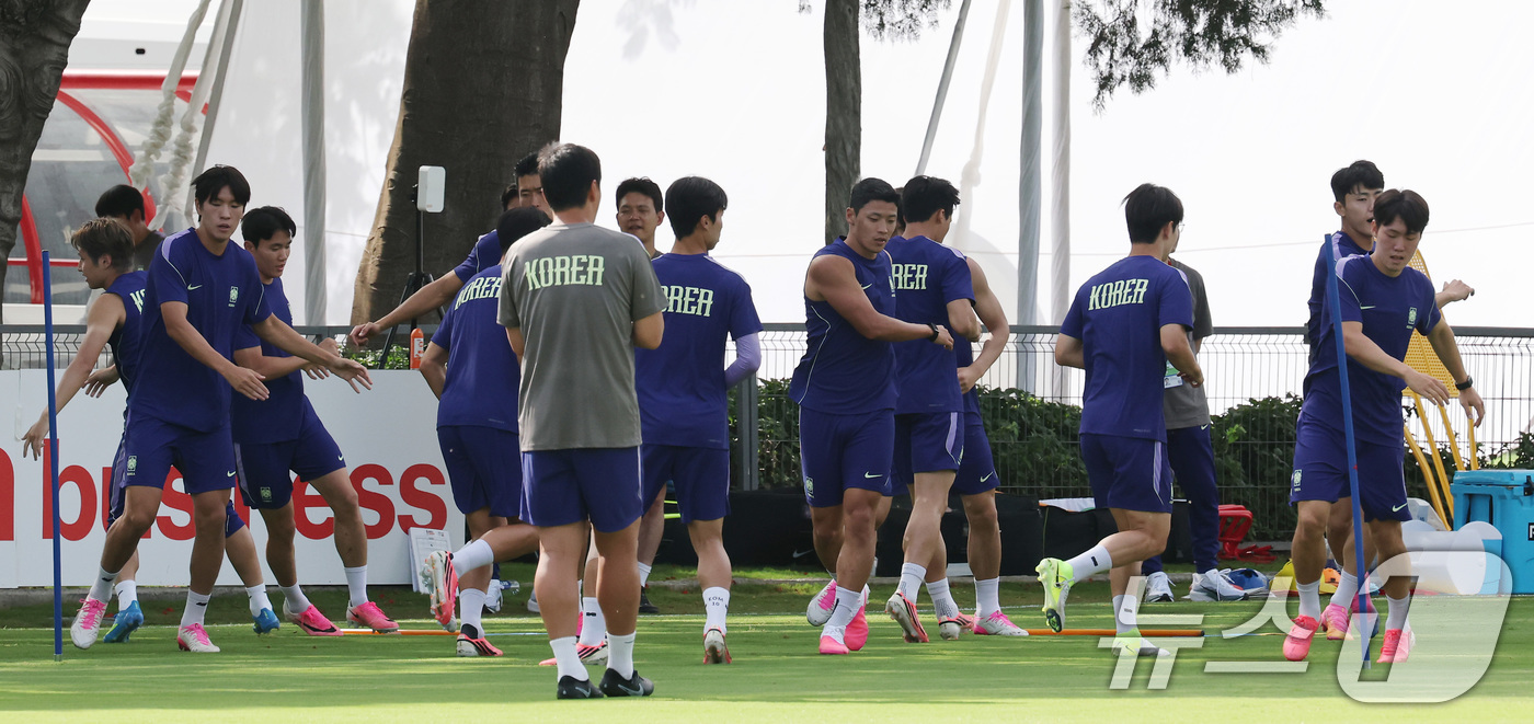 (과달라하라(멕시코)=뉴스1) 임세영 기자 = 2026 북중미 월드컵에 출전하는 대한민국 축구 국가대표팀 선수들이 10일(현지시간) 멕시코 과달라하라 인근 사포판에 위치한 치바스 …