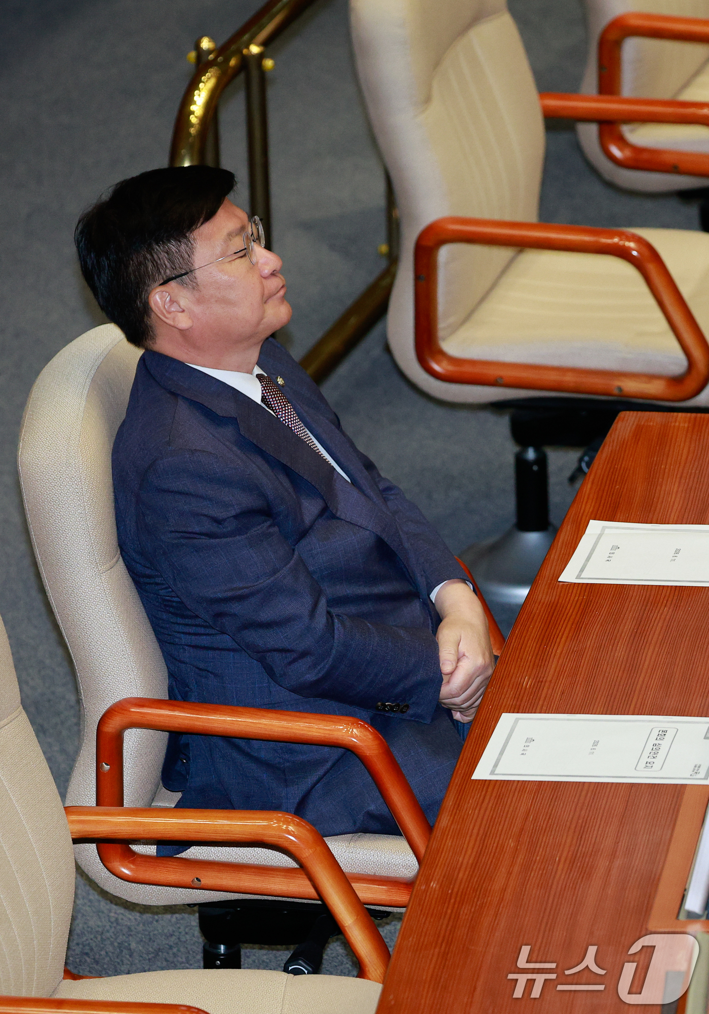 (서울=뉴스1) 안은나 기자 = 정점식 국민의힘 원내대표가 11일 서울 여의도 국회에서 열린 제436회국회(임시회) 제2차 본회의에 자리하고 있다. 2026.6.11/뉴스1