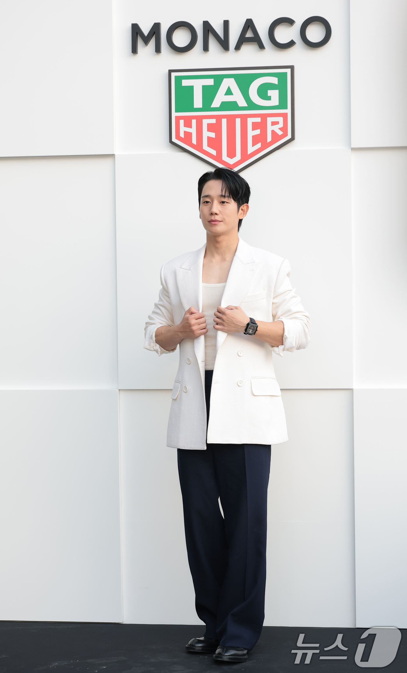 (서울=뉴스1) 권현진 기자 = 배우 정해인이 11일 서울 종로구 아카이브피피에서 열린 태그호이어 모나코-더아이콘 행사 기념 포토 행사에 참석하고 있다. 2026.6.11/뉴스1